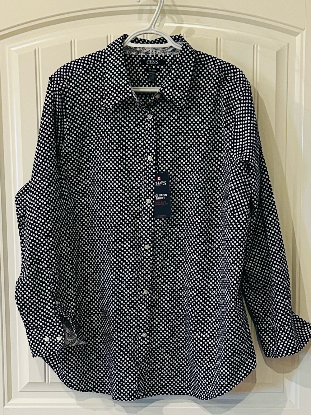 Chaps Plus Navy/White Button Down Shirt 2x NWT